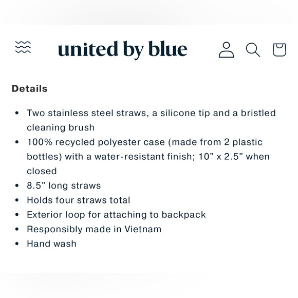 New United By Blue 2 Sets Reusable Straw Stainless Steel Silicone - Picture 6 of 6